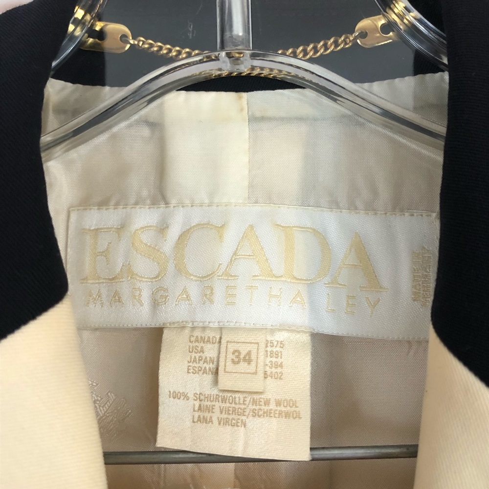 Vintage Escada Pinstriped Business Blazer Skirt Suit - Picture 11 of 15